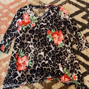 Floral and Cheetah Shirt